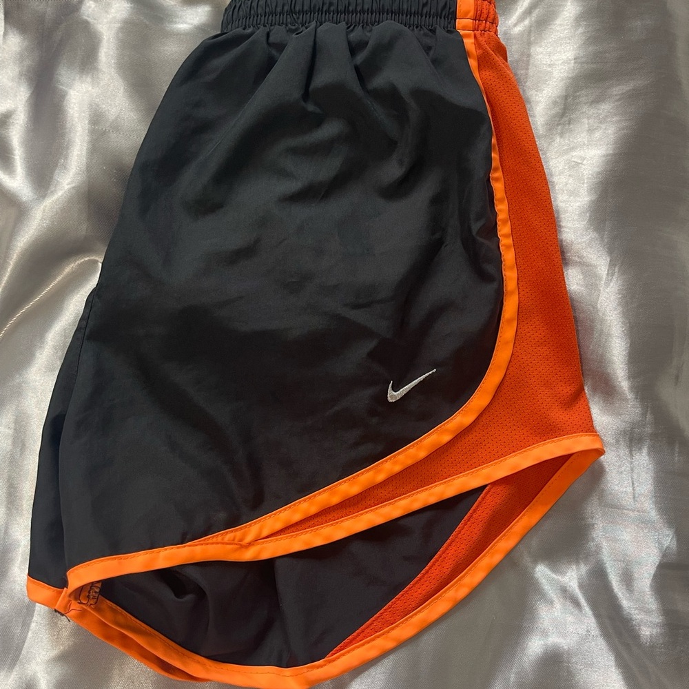 Nike Black and Orange Sports Shorts